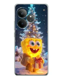 Чехол для Realme GT Neo 6 с картинкой «Рождественский Спанч Боб»