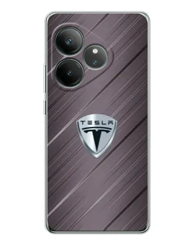 Чехол для Realme GT Neo 6 с картинкой «Металлическая текстура Tesla» Чехол для Realme GT Neo 6 с картинкой «Металлическая текстура Tesla»