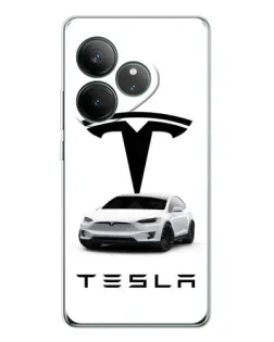 Чехол для Realme GT Neo 6 с картинкой «Tesla White Style»