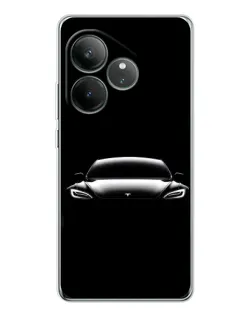 Чехол для Realme GT Neo 6 с картинкой «Фары Tesla Night»