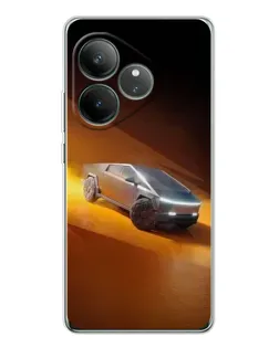 Чехол для Realme GT Neo 6 с картинкой «Cybertruck в пустыне»