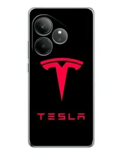 Чехол для Realme GT Neo 6 с картинкой «Tesla Red Logo»