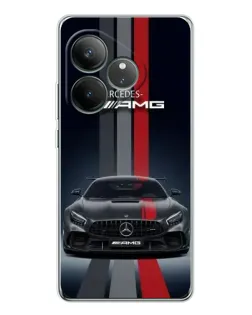 Чехол для Realme GT Neo 6 с картинкой «Mercedes — белый карбон»
