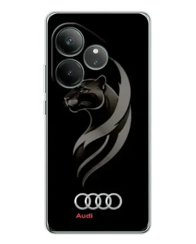 Чехол для Realme GT Neo 6 с картинкой «Графика — пантера и Audi»