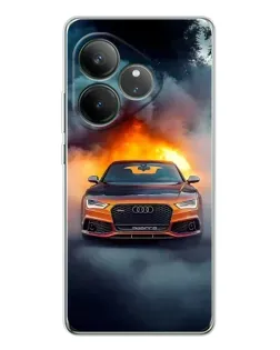 Чехол для Realme GT Neo 6 с картинкой «Audi в огненном дыму» Чехол для Realme GT Neo 6 с картинкой «Audi в огненном дыму»