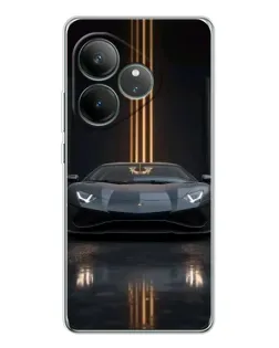 Чехол для Realme GT Neo 6 с картинкой «Lamborghini золотые линии»