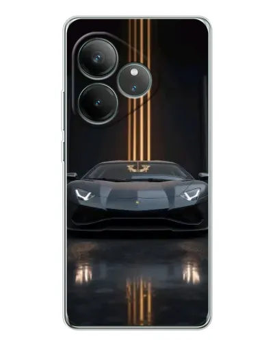 Чехол для Realme GT Neo 6 с картинкой «Lamborghini золотые линии» Чехол для Realme GT Neo 6 с картинкой «Lamborghini золотые линии»