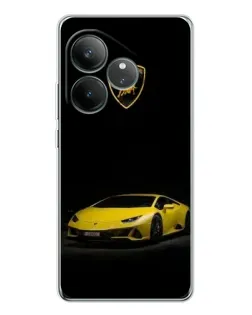 Чехол для Realme GT Neo 6 с картинкой «Lamborghini желтый акцент»