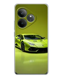 Чехол для Realme GT Neo 6 с картинкой «Салатовый Lamborghini Huracan»