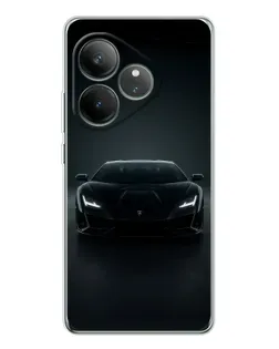 Чехол для Realme GT Neo 6 с картинкой «Черный Lamborghini Aventador»
