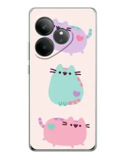 Чехол для Realme GT Neo 6 с картинкой «Pusheen трио» Чехол для Realme GT Neo 6 с картинкой «Pusheen трио»