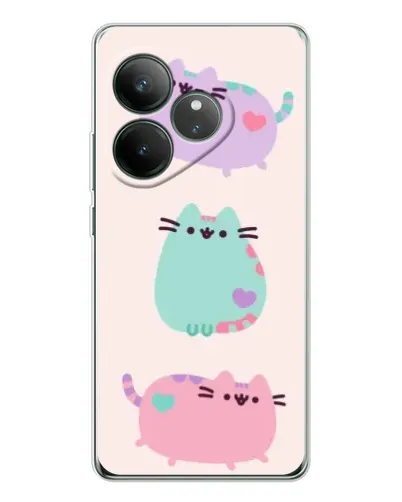 Чехол для Realme GT Neo 6 с картинкой «Pusheen трио» Чехол для Realme GT Neo 6 с картинкой «Pusheen трио»
