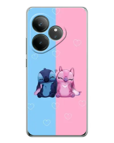 Чехол для Realme GT Neo 6 с картинкой «Stitch и Angel Love»