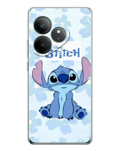 Чехол для Realme GT Neo 6 с картинкой «Stitch среди цветов»