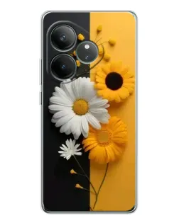 Чехол для Realme GT Neo 6 с картинкой «Подсолнух и ромашка»