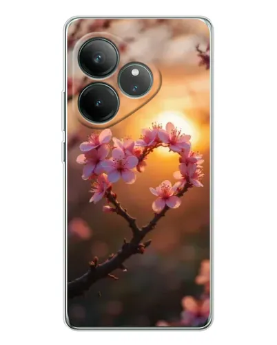 Чехол для Realme GT Neo 6 с картинкой «Розовый цвет сердце на фоне заката» Чехол для Realme GT Neo 6 с картинкой «Розовый цвет сердце на фоне заката»