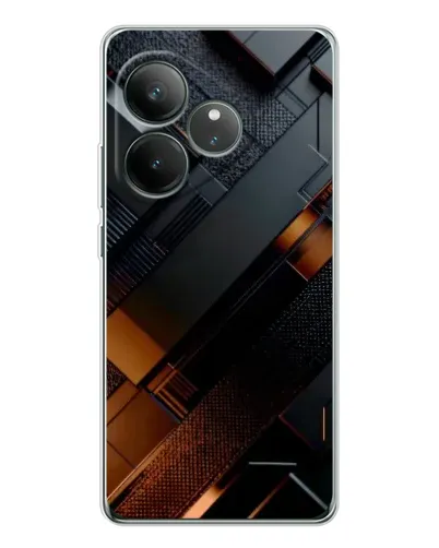 Чехол для Realme GT Neo 6 с картинкой «Черные геометрические блоки» Чехол для Realme GT Neo 6 с картинкой «Черные геометрические блоки»