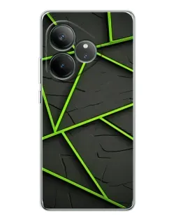 Чехол для Realme GT Neo 6 с картинкой «Зеленые геометрические линии»