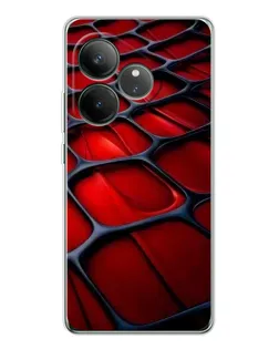 Чехол для Realme GT Neo 6 с картинкой «Красная глянцевая сетка»