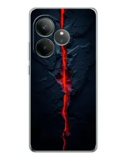 Чехол для Realme GT Neo 6 с картинкой «Kрасная лавовая трещина»