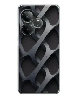 Чехол для Realme GT Neo 6 с картинкой «Объемное серое плетение»
