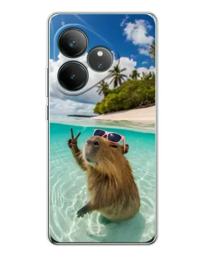 Чехол для Realme GT Neo 6 с картинкой «Капибара на море» Чехол для Realme GT Neo 6 с картинкой «Капибара на море»