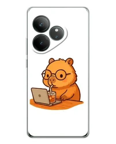 Чехол для Realme GT Neo 6 с картинкой «Капибара с ноутбуком» Чехол для Realme GT Neo 6 с картинкой «Капибара с ноутбуком»