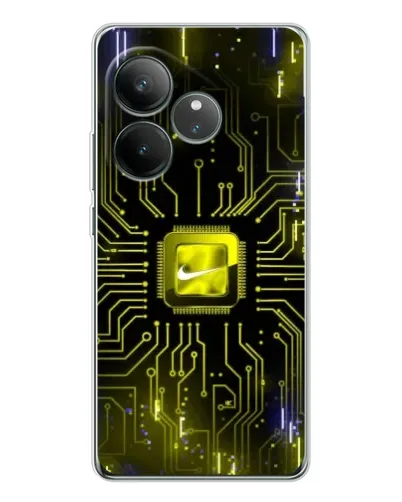 Чехол для Realme GT Neo 7 с картинкой «Nike — золотая искра» Чехол для Realme GT Neo 7 с картинкой «Nike — золотая искра»