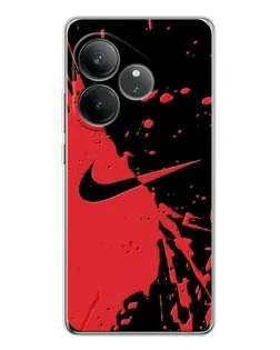 Чехол для Realme GT Neo 7 с картинкой «Красные брызги Nike»