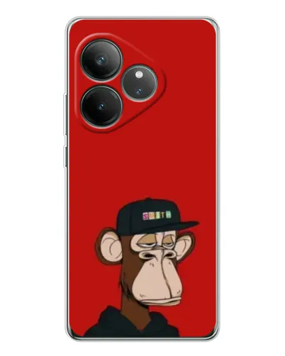 Чехол для Realme GT Neo 7 с картинкой «Bored Ape — красный фон» Чехол для Realme GT Neo 7 с картинкой «Bored Ape — красный фон»