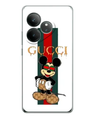 Чехол для Realme GT Neo 7 с картинкой «Микки Маус Gucci — полосы» Чехол для Realme GT Neo 7 с картинкой «Микки Маус Gucci — полосы»