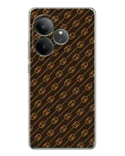 Чехол для Realme GT Neo 7 с картинкой «Gucci — золотые диагонали»