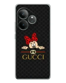 Чехол для Realme GT Neo 7 с картинкой «Минни Маус Gucci — черный»