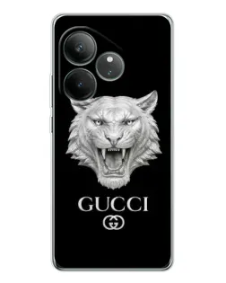 Чехол для Realme GT Neo 7 с картинкой «Gucci — серебряный лев»