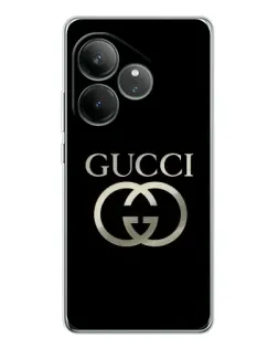 Чехол для Realme GT Neo 7 с картинкой «Gucci — золото на черном»