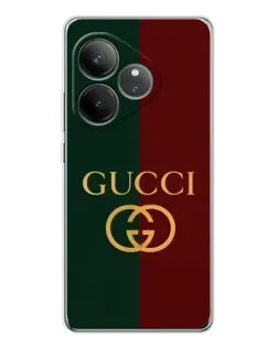 Чехол для Realme GT Neo 7 с картинкой «Gucci — темно-зеленый градиент»