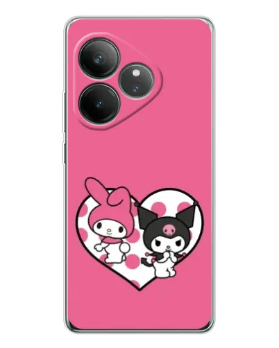Чехол для Realme GT Neo 7 с картинкой «Kuromi и My Melody»