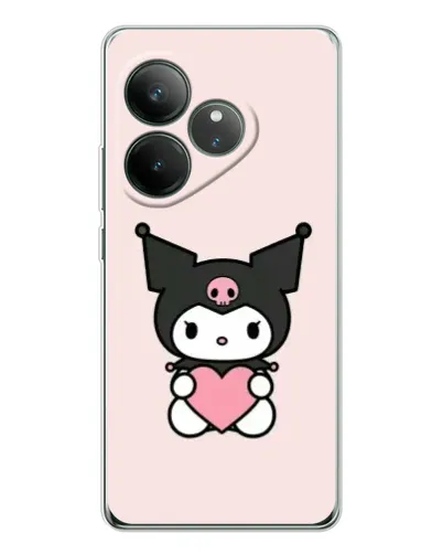Чехол для Realme GT Neo 7 с картинкой «Kuromi и сердце»