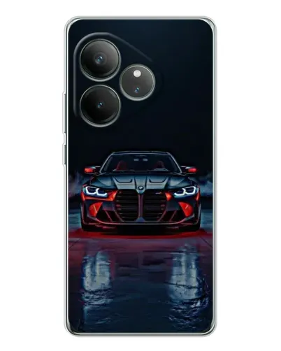Чехол для Realme GT Neo 7 с картинкой «BMW на мокрой дороге»