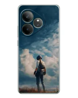 Чехол для Realme GT Neo 7 с картинкой «Герой PUBG на скале»