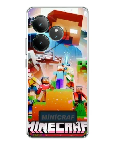 Чехол для Realme GT Neo 7 с картинкой «Minecraft герои игры»