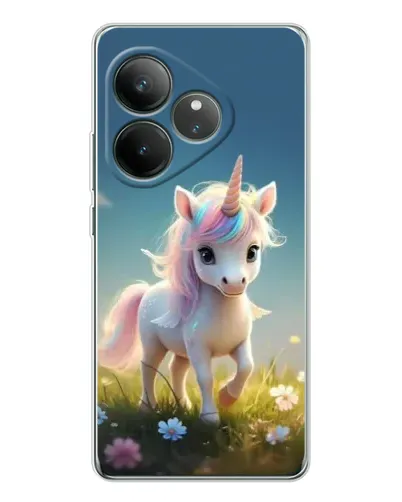 Чехол для Realme GT Neo 7 с картинкой «Единорог на поляне»