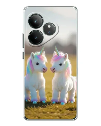 Чехол для Realme GT Neo 7 с картинкой «Пара единорогов»