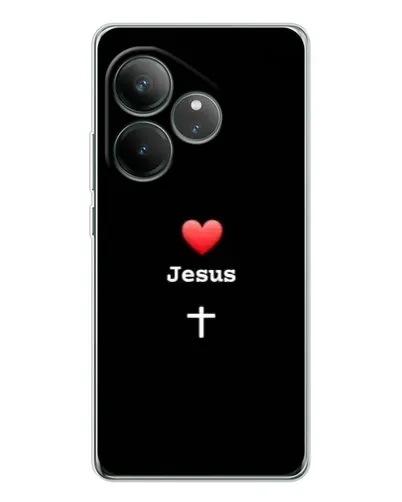 Чехол для Realme GT Neo 7 с картинкой «Сердце - Jesus»