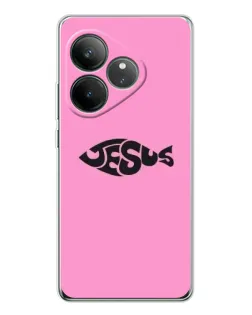 Чехол для Realme GT Neo 7 с картинкой «Розовый символ  Jesus»