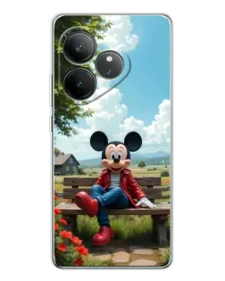 Чехол для Realme GT Neo 7 с картинкой «Микки на скамейке»