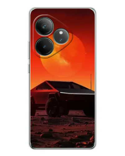 Чехол для Realme GT Neo 7 с картинкой «Cybertruck на Марсе»
