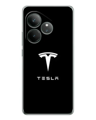 Чехол для Realme GT Neo 7 с картинкой «Tesla White Logo»