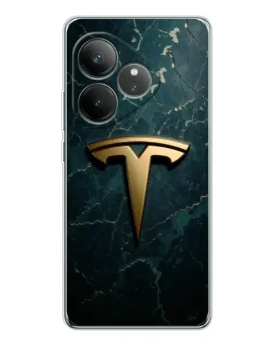 Чехол для Realme GT Neo 7 с картинкой «Мраморная Tesla Gold»