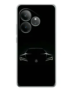 Чехол для Realme GT Neo 7 с картинкой «Mercedes — силуэт авто» Чехол для Realme GT Neo 7 с картинкой «Mercedes — силуэт авто»